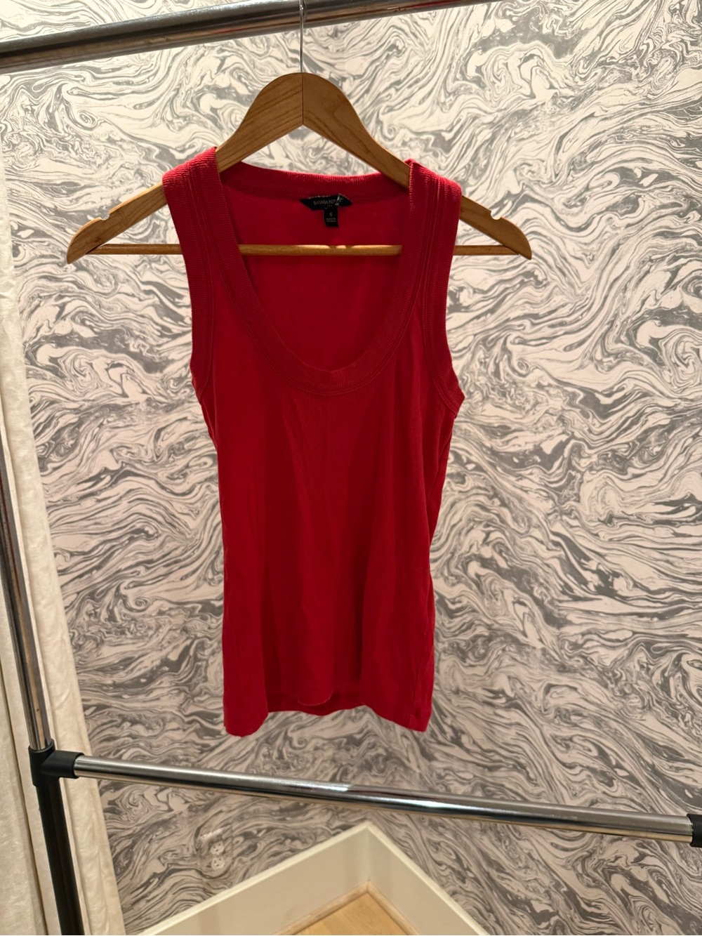 Banana Republic Red Ribbed Tank Top